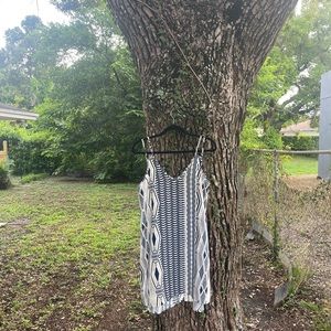 Sun dress, Navy blue with white